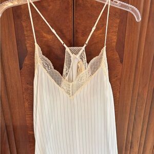 Lace Trim Striped Camisole